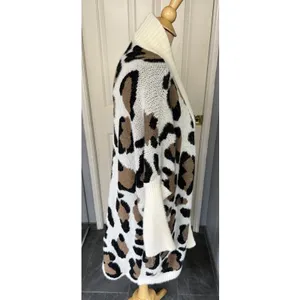 Animal Leopard Print Cozy Long Line Cardigan Sweater Soft Comfy‎ thumbnail 4