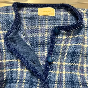 Pendleton Country Sophisticates Wool Blend Blue Plaid Cardigan Sweater size S thumbnail 12