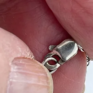Sterling silver CZ embellished double heart necklace thumbnail 4