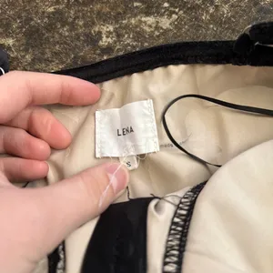 Lena Black Velvet Floral Cropped Bustier Top thumbnail 3