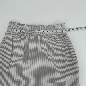 TULIP B Skirt Womens M Gray White Stripe Seersucker Mini Pockets Lined Cotton thumbnail 8