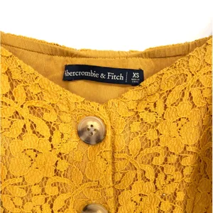 Abercrombie & Fitch‎ Yellow Lace Button Front Mini Dress XS Cottagecore Boho thumbnail 3