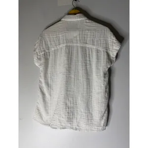 Lola River white short sleeve collar‎ button down cotton gauze medium thumbnail 2