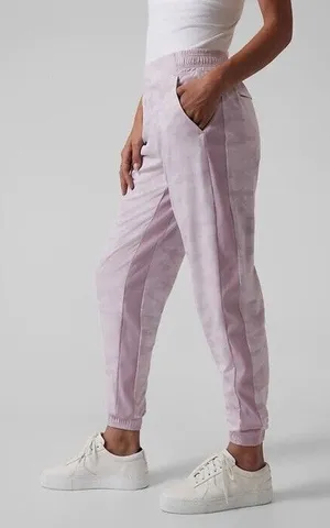 Athleta Brooklyn Lined Pink Camo Jogger Pant thumbnail 1