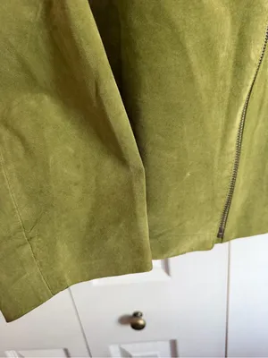 Olive green women’s Alfani moto leather jacket size 1X thumbnail 15