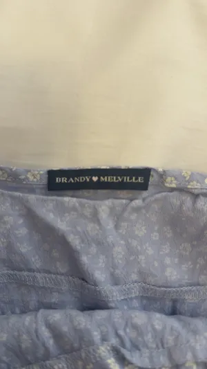 Brandy Melville Blue Floral Tank Top thumbnail 3