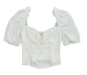 Aritzia Wilfred Novella Puff Sleeve Blouse Size Small Ivory White NWOT thumbnail 1