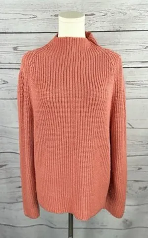Alexis Oggi Pink Mock Neck Ribbed Knit Sweater Women’s Size Small thumbnail 1