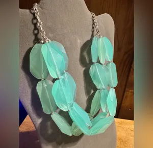 Chunky Beaded Statement Necklace Blue thumbnail 2