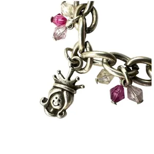 Princess Charm Bracelet Silver Pink Crystal castle Chair heart princess thumbnail 10