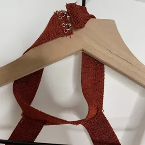 House of CB Cypresa Rust Lurex Collar Strap Jumpsuit Women’s Size XS thumbnail 9