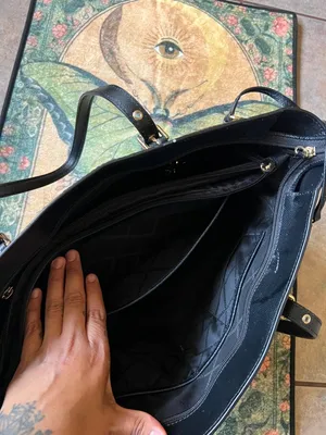 Michael Kors Black Saffiano Tote with Gold-Tone MK Charm thumbnail 10