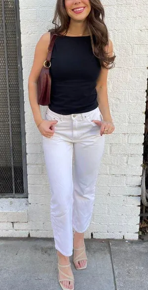 Weekday voyage mid rise straight leg denim / they fit like a 27 thumbnail 1