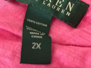 Ralph Lauren sleeveless dress ruffle pink midi size 2X 100% cotton thumbnail 7