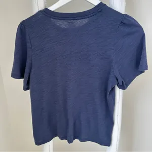Aerie Navy Soft Puff Sleeve Short Sleeve Tee Size Large thumbnail 2