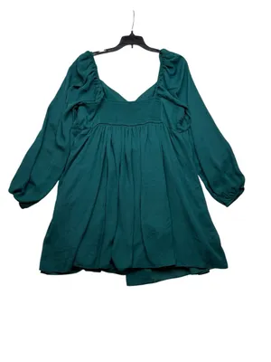 Abercrombie & Fitch size XL green mini dress long sleeve boho night thumbnail 12