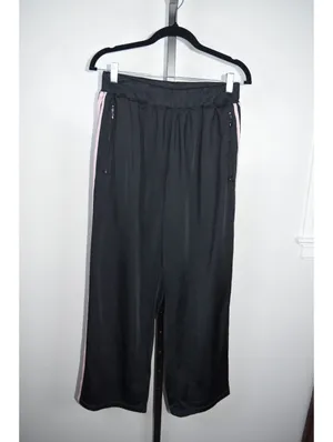 Adidas Track Pants SZ XL Black Pink Stripe Athletic Straight Leg Joggers thumbnail 7