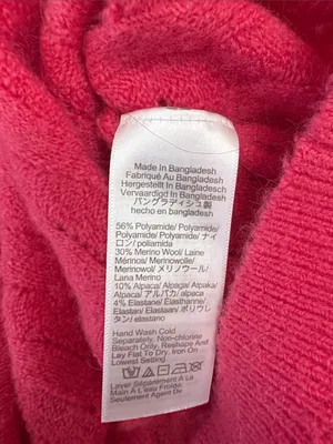 J.‎ Crew Fuzzy Bright Pink Cable Knit Button-Front Cardigan Size Medium Merino thumbnail 6