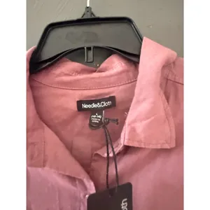 Needle & Cloth Mauve Linen Blend Button Down Shirt Long Sleeve‎ Womens Large NWT thumbnail 4
