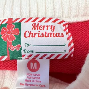 Ugly Merry Christmas Sweater White Red Textured Sequins Size M thumbnail 6
