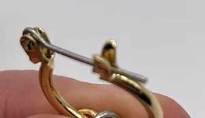 1/2” Gold Tone Hoops with Mixed Tone Star and Moon (silver stars/gold moons) thumbnail 9