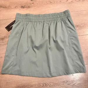 NWT Eddie Bauer Twin River Skirt Pinstripe Stretch Pockets Size L Large‎ Green thumbnail 2