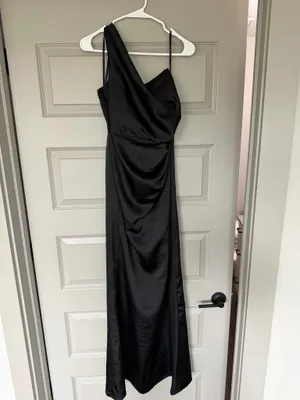 After Six One-Shoulder Dress Black thumbnail 2