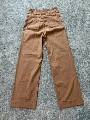 Maeve Colette Linen Blend Wide Leg Full Length Pants Camel High Rise Size 28 thumbnail 5