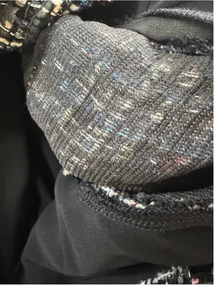 Easel Women's Pearl Embellished Tweed Blazer in Black Size S thumbnail 8