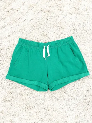 PINK Victoria's Secret Green Lounge Shorts with White Script thumbnail 2