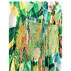 Farm Rio Vintage Toucans Smocked Peplum Top Medium thumbnail 7