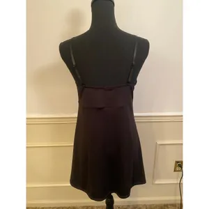 Black Chemise Nightgown Slip Dress with Pink Lace Trim and Bow Y2K thumbnail 3