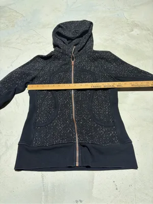 lululemon athletica Black Speckled scuba Hooded Zip Jacket 8 thumbnail 4