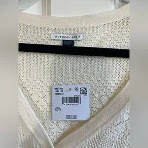 American Eagle Pointelle V-Neck Cardigan thumbnail 3