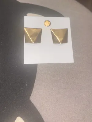 gold brass plated abstract Earrings thumbnail 3