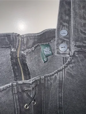 wild fable Black Lace-Up Denim Corset Crop Top thumbnail 3