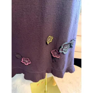 The Flower Dress Bride of‎ May Purple Ruffle Floral Applique Midi Dress Size M thumbnail 3