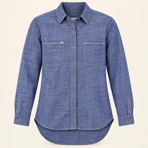 Madewell Chambray Button Down Shirt Size Large Blue Workwear Long Sleeve Cotton thumbnail 1