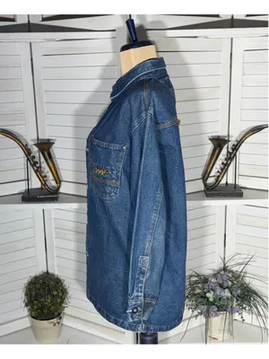 Paco vintage 90s Y2K blue denim jacket shacket grunge rocker biker streetwear M thumbnail 4