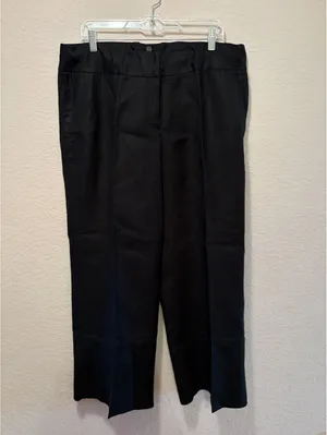 Alfani Black‎ Linen Rayon Wide Leg Dress Pants Size 14 thumbnail 2