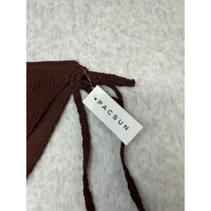 PacSun Swim Brown Crochet‎ Side Tie Bikini Bottom L Large New 090233 thumbnail 3
