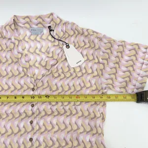 Prana Iguala Top Womens Small‎ Willow Retro Geo Pink Yellow Button Up 1970891 thumbnail 7