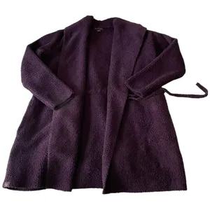 Barefoot Dreams CozyChic Plum Purple Knit Robe Size L Soft Lounge Sweater thumbnail 10