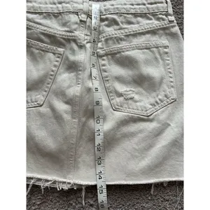 We The Free Women's Khaki Denim Mini Skirt Size 28 Casual Distressed EUC thumbnail 7