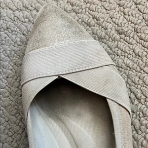 Calvin Klein Women's Light Cream Pointed-Toe Ballet Flats thumbnail 3