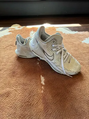 Nike LeBron Witness 6 basketball shoes in the "Summit White Metallic Pewter" Size 8.5 men Some wear and tear still able to be worn and an awesome shoe! thumbnail 2
