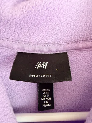 H&M Be Kind to Your Mind Lavender Fleece Hoodie XS thumbnail 2