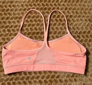 EXCELLENT Lululemon Flow Y Sports Yoga Bra Pop Orange Activewear 10 M thumbnail 1