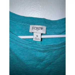 J. Crew Womens Teal Slub Cotton Long Sleeve Crewneck T-Shirt Size S (E) thumbnail 3