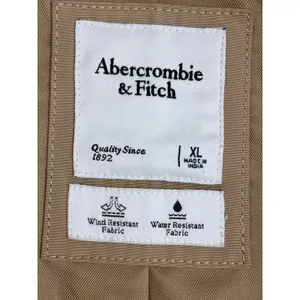 Abercrombie & Fitch Tan Trench Coat Water Resistant Belted XL thumbnail 3